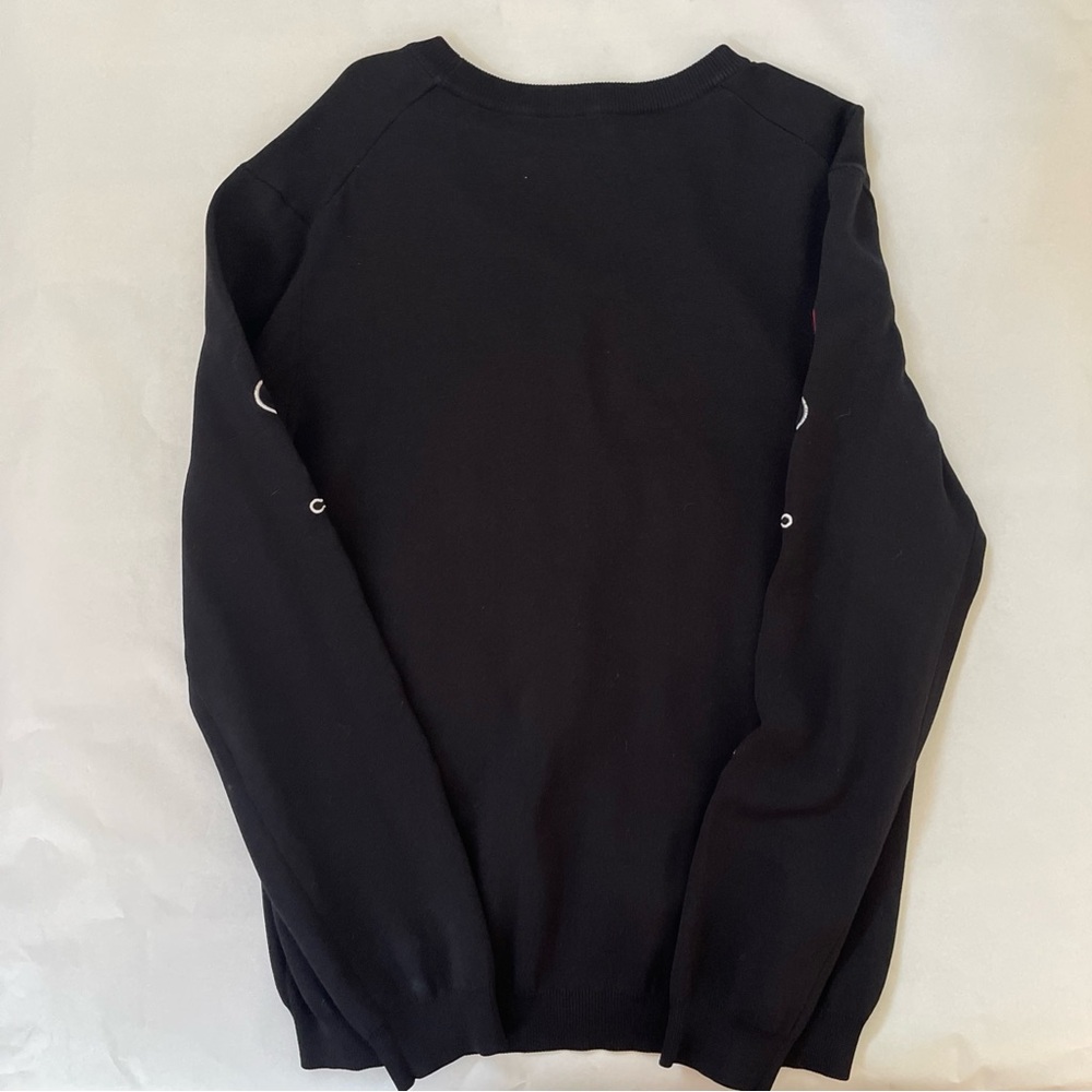 Vintage KENZO Black Sweater with Red and White Embroidered Accents - Picture 7 of 8